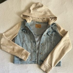 Hollister Denim Jacket with Hood size small